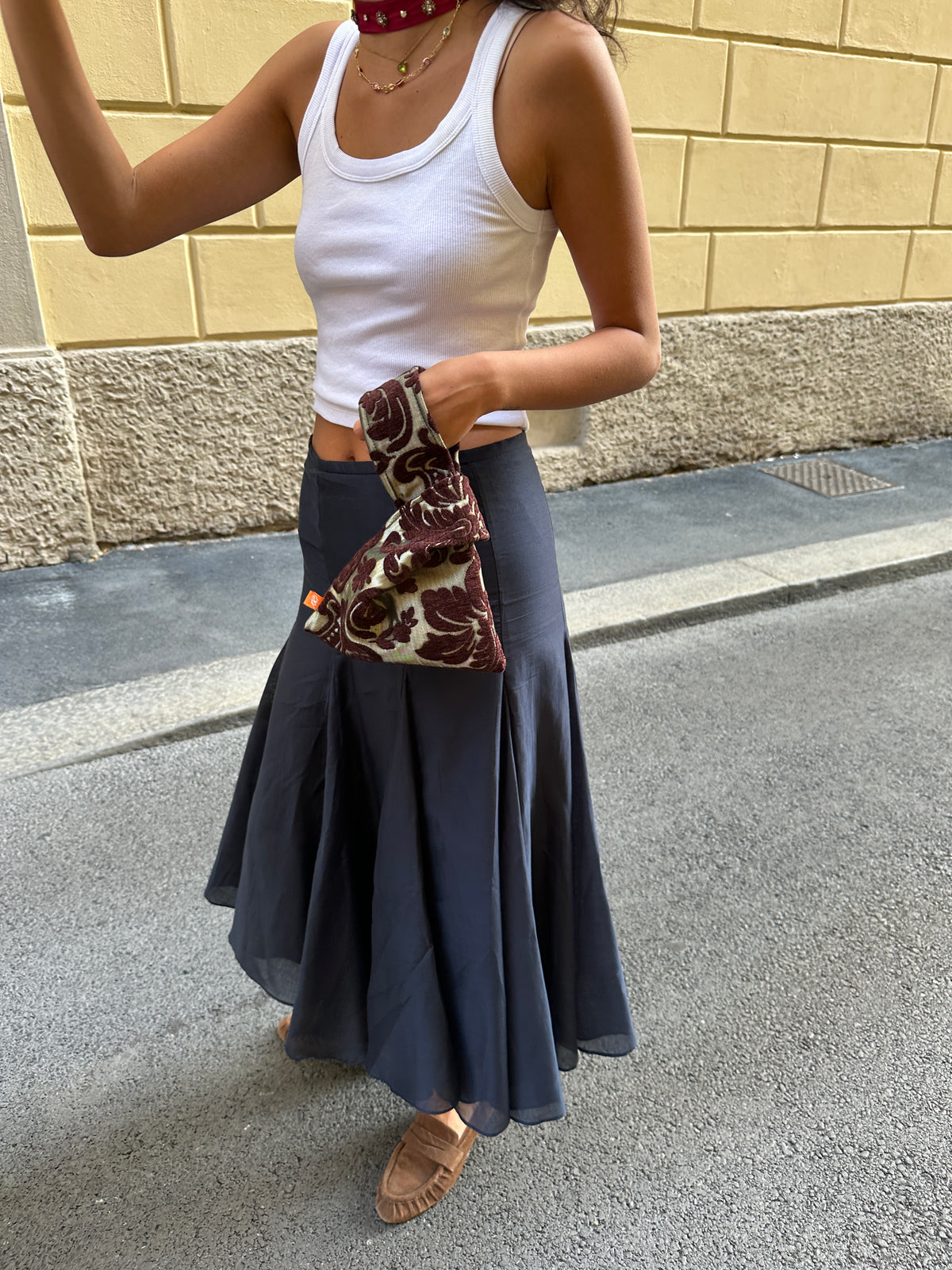 Nodo Bag - Venetian brown velvet