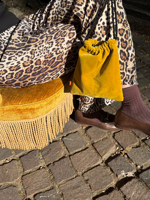 Candy Bag - Mustard yellow velvet