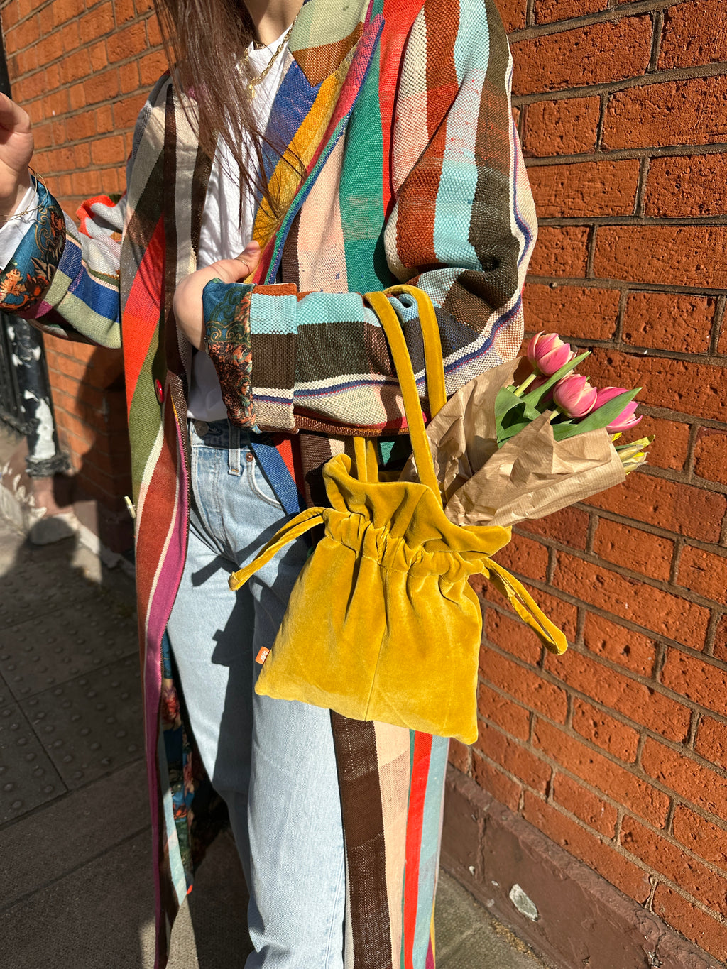 Fiore Bag Mustard Velvet