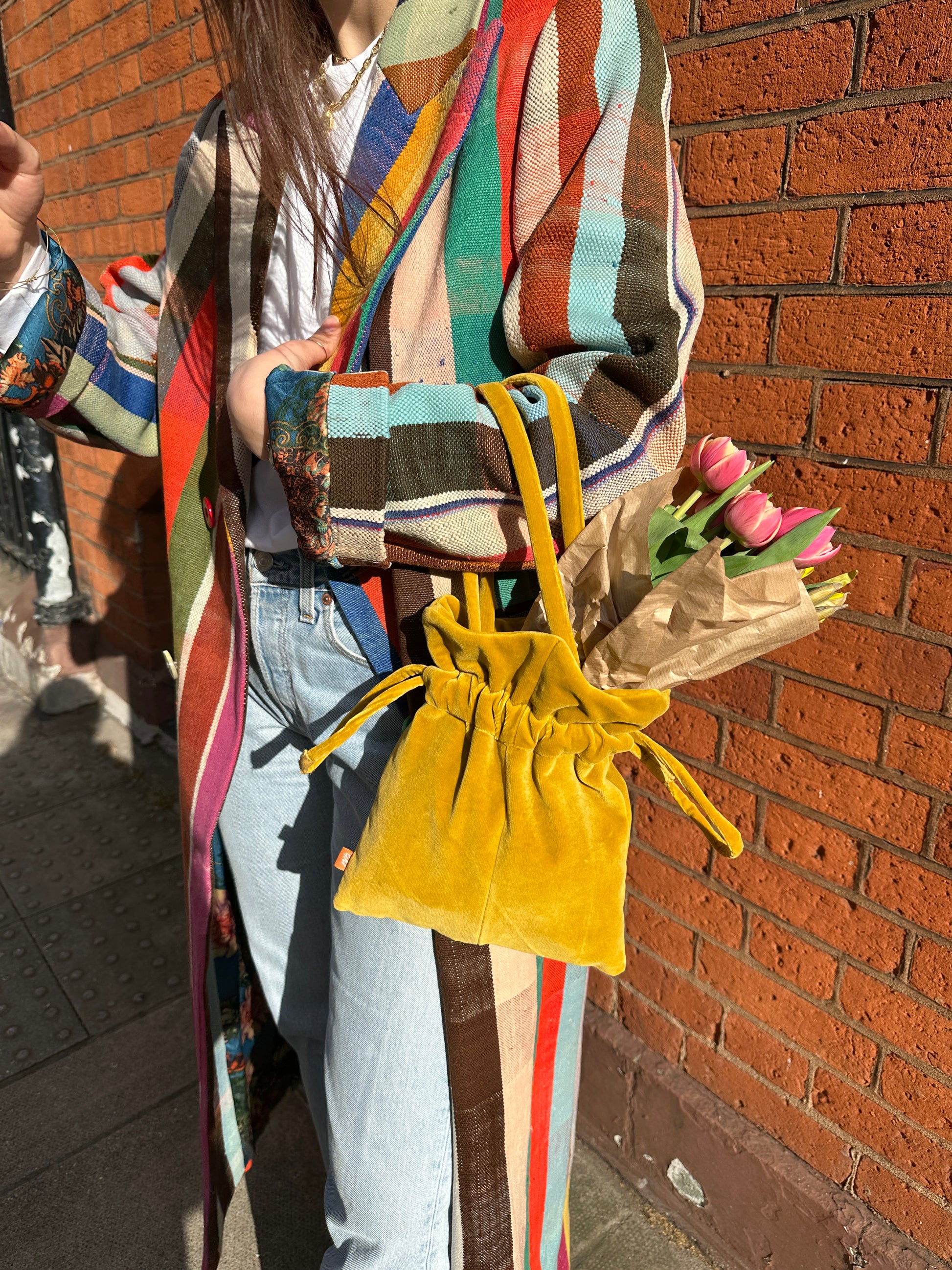 Fiore Bag Mustard Velvet