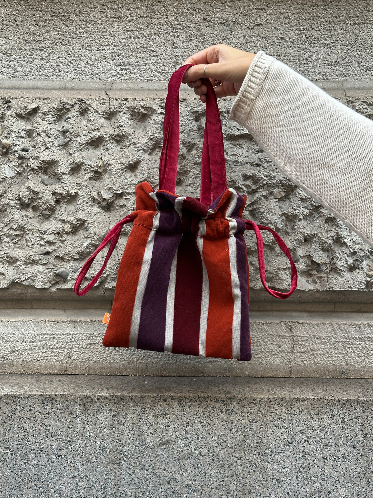 Fiore Bag - Striped velvet