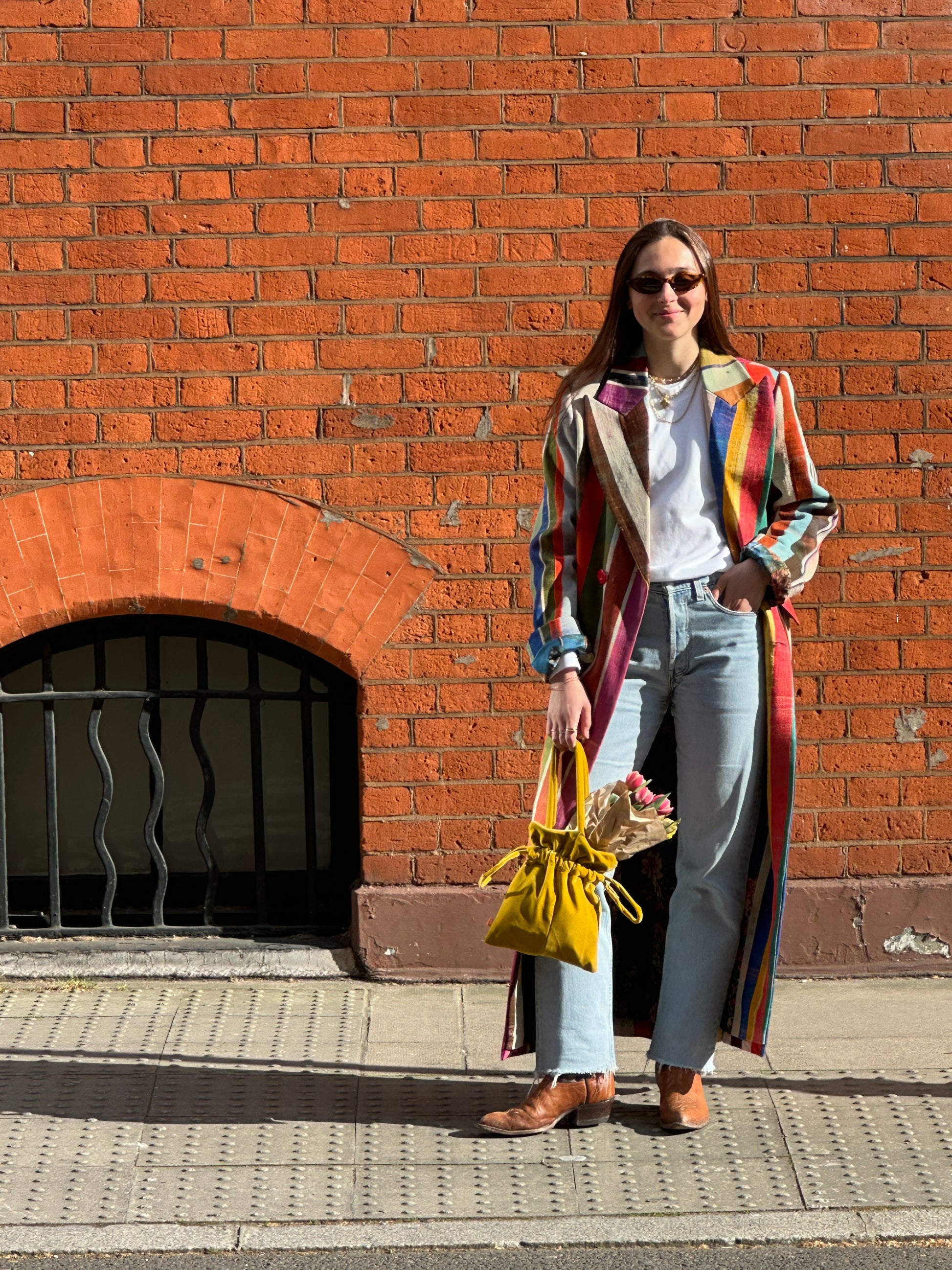 Fiore Bag Mustard Velvet