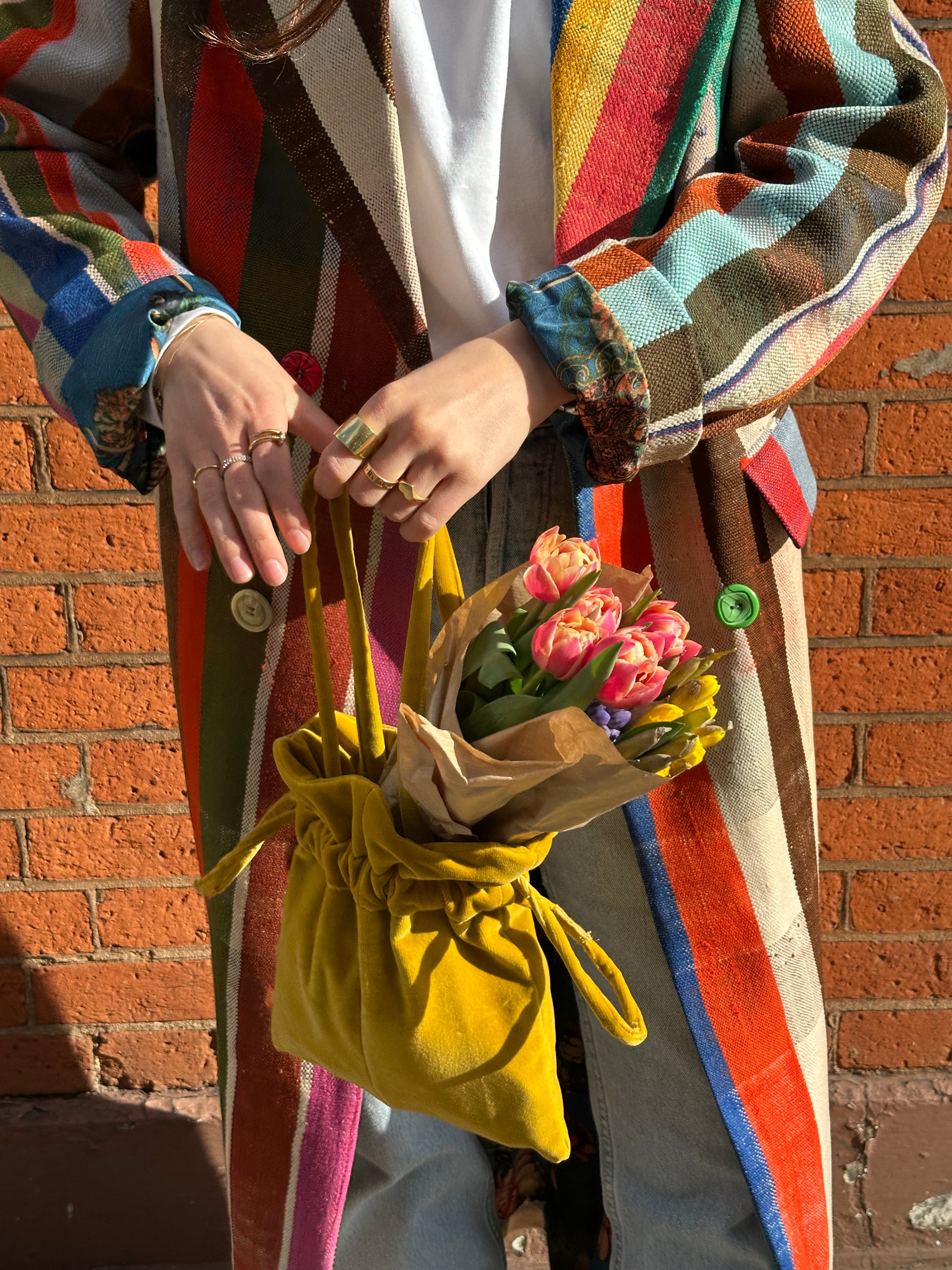 Fiore Bag Mustard Velvet