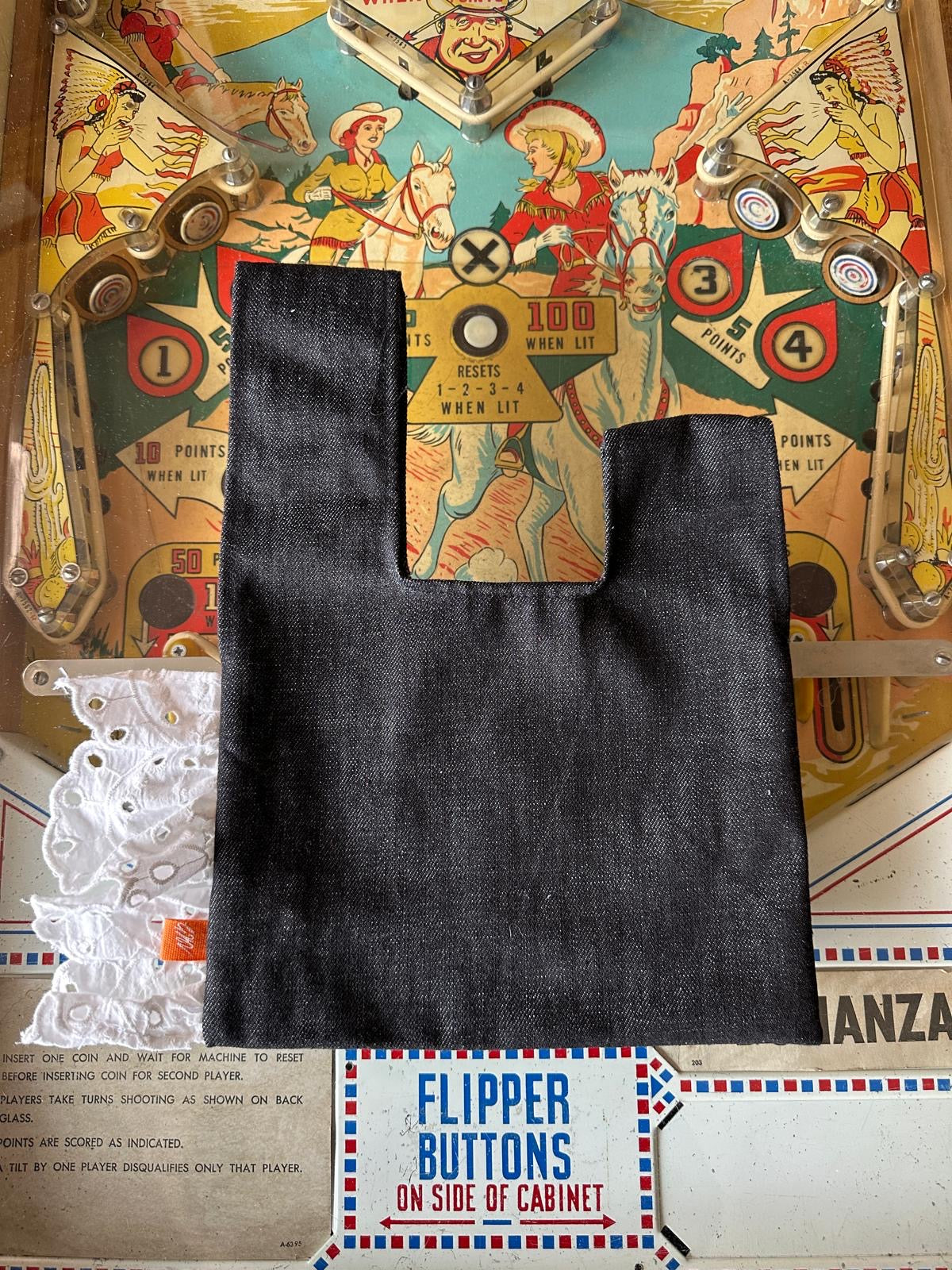 Dark wash white san gallo fringe
