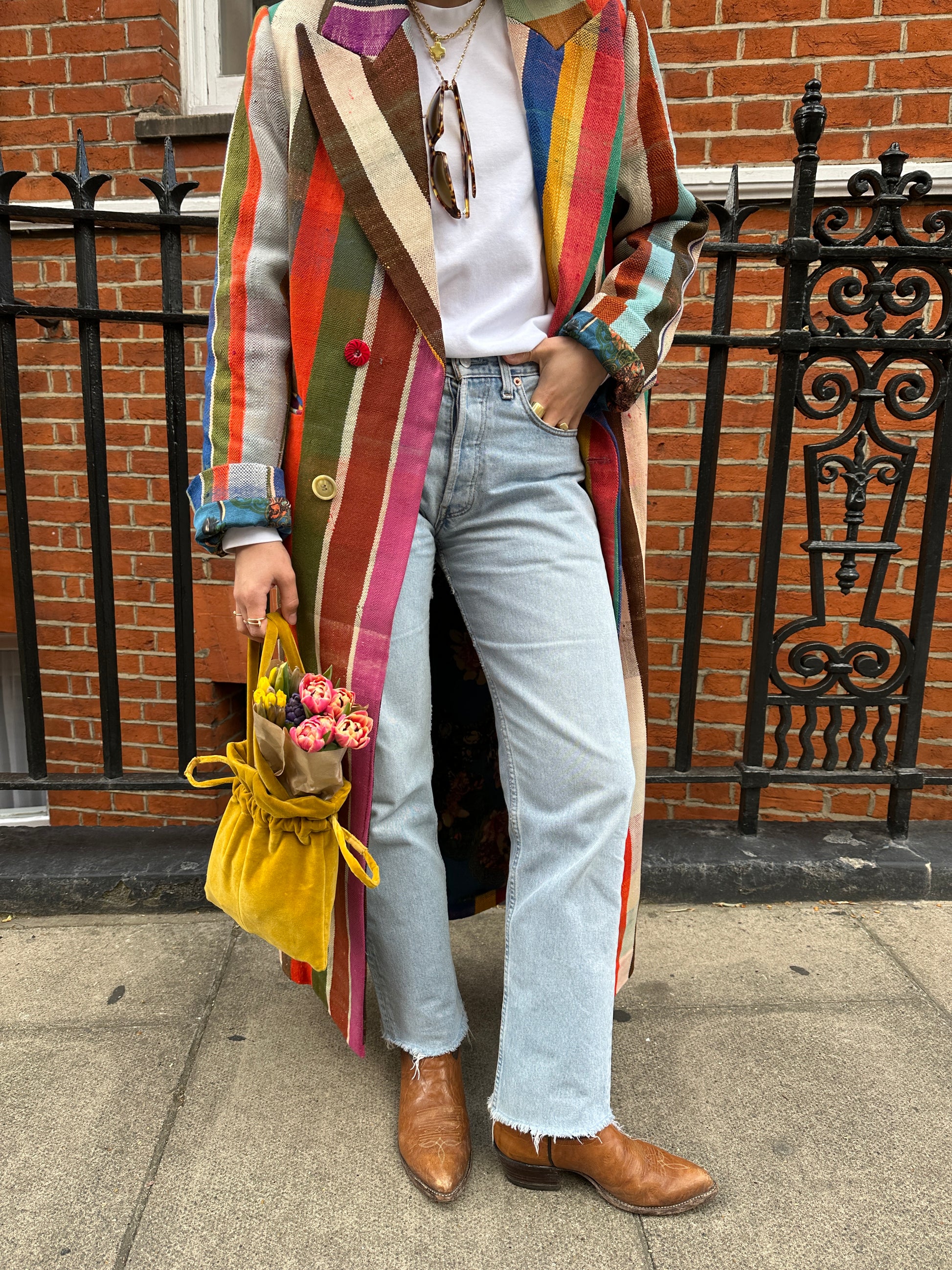 Fiore Bag Mustard Velvet