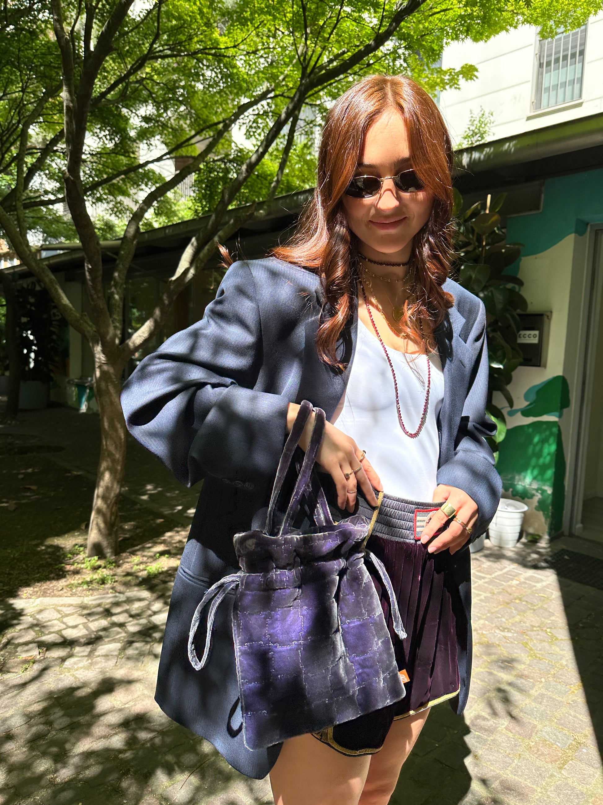 Fiore Bag Purple quilted