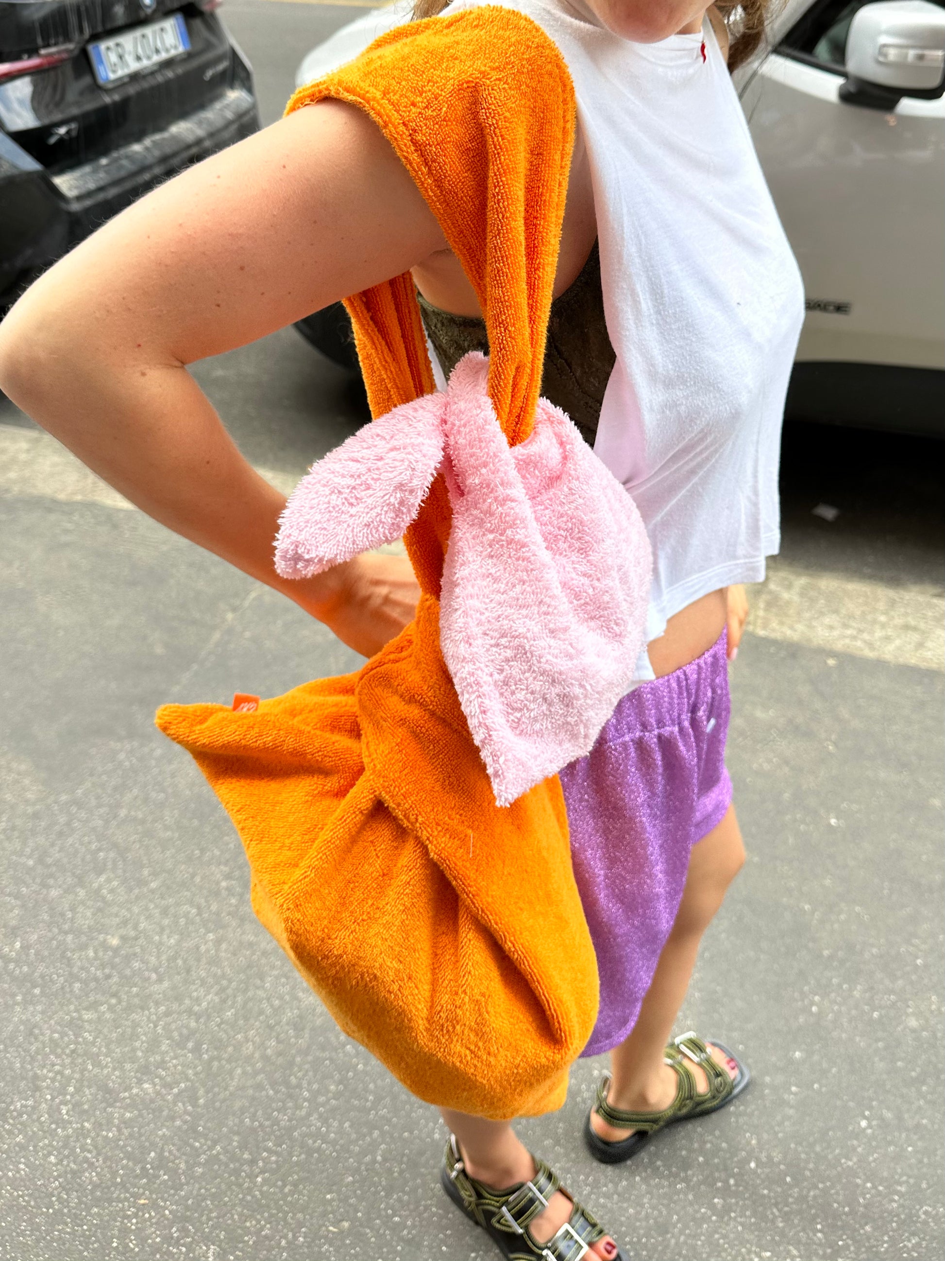Cotton Candy Pink Terry Towel Bag