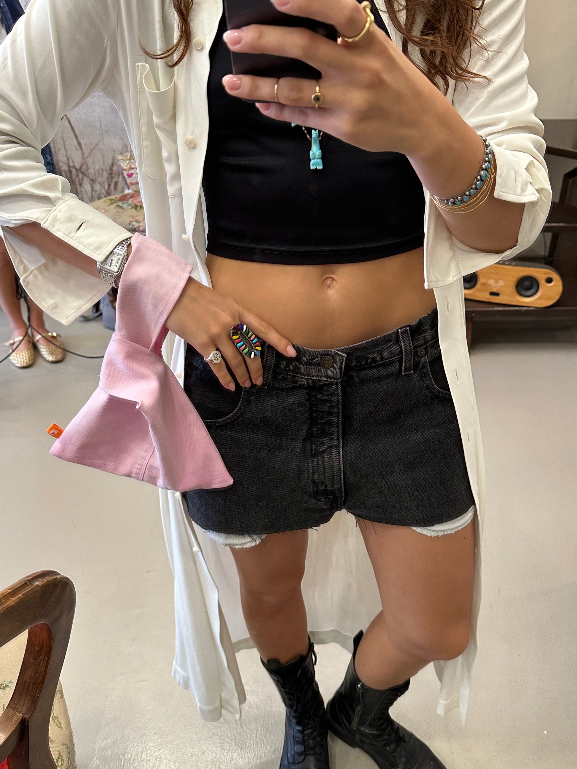 Pink Denim Nodo Bag