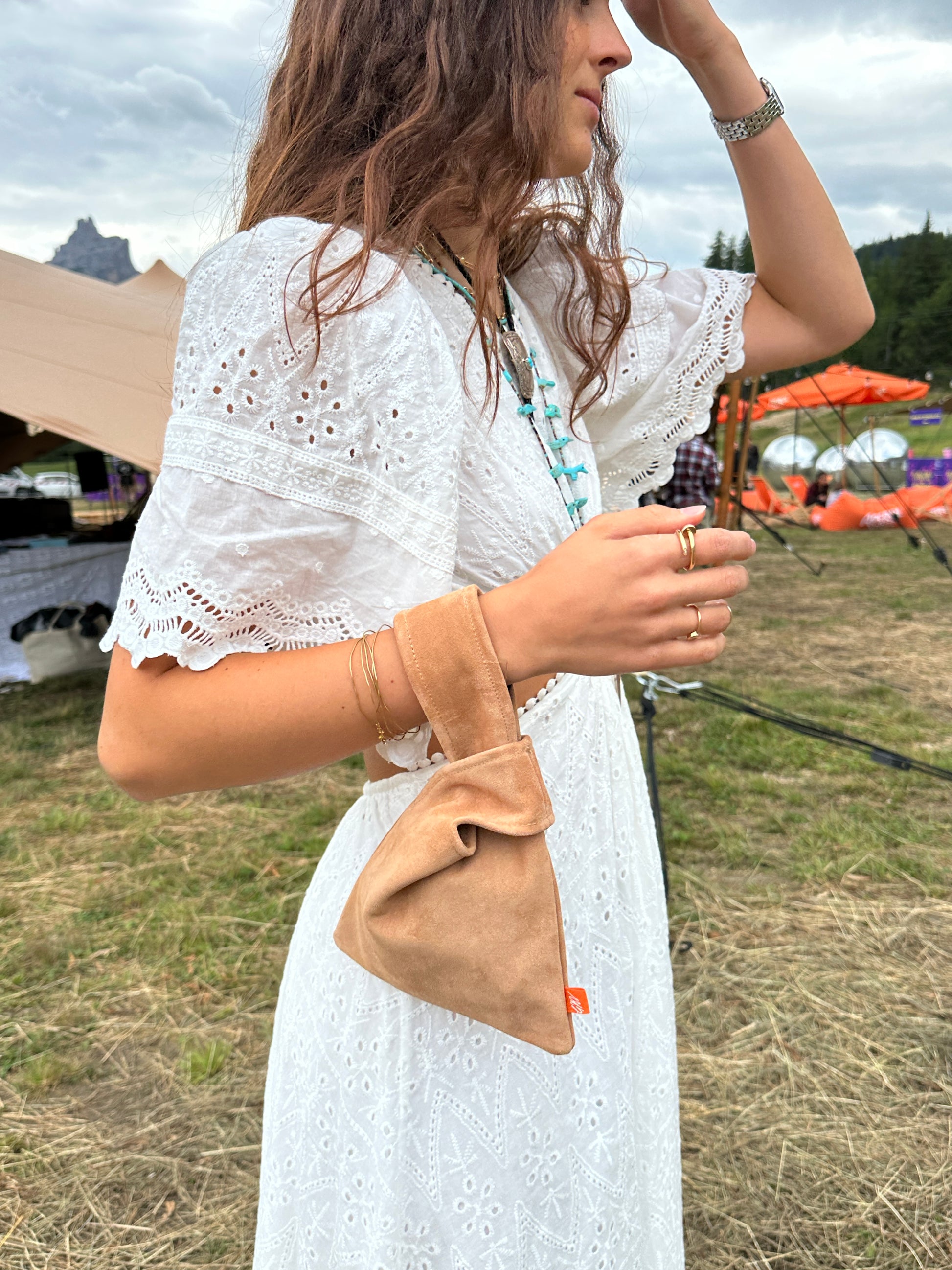 Honey Suede Leather Bag