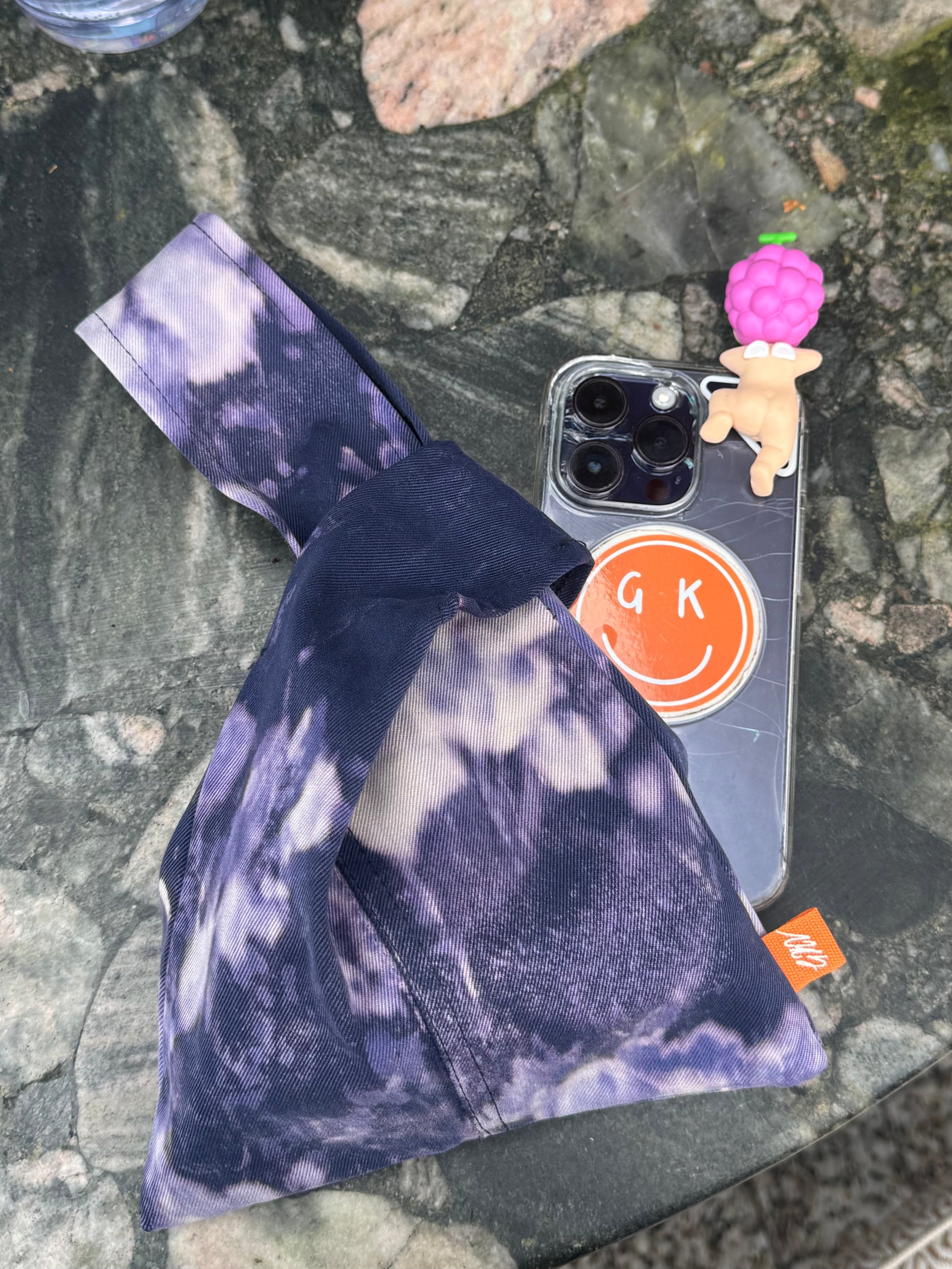 Purple Tiedye Denim Nodo Bag