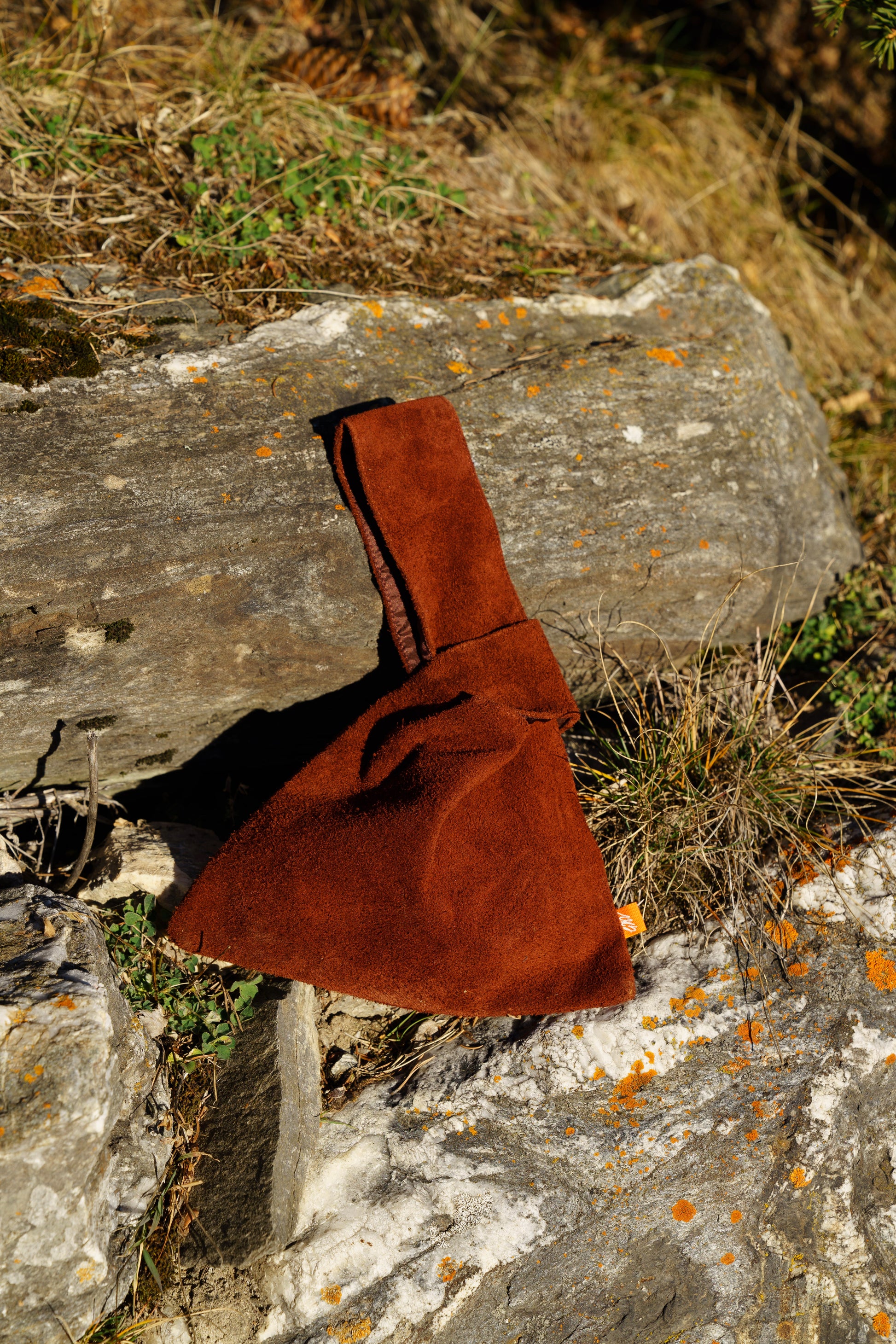 Brown Suede Leather Nodo Bag