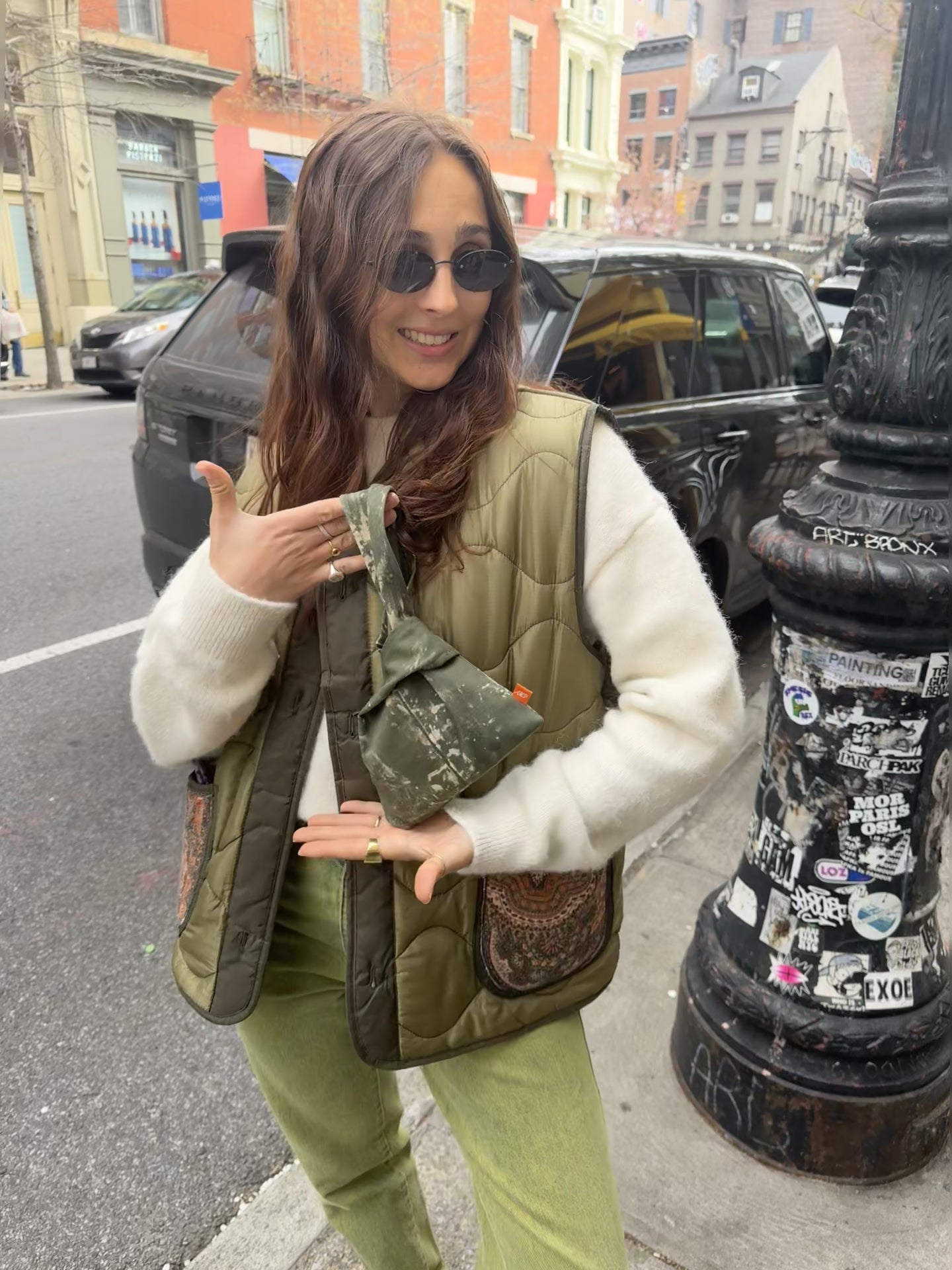 Green Tiedye Denim Nodo Bag