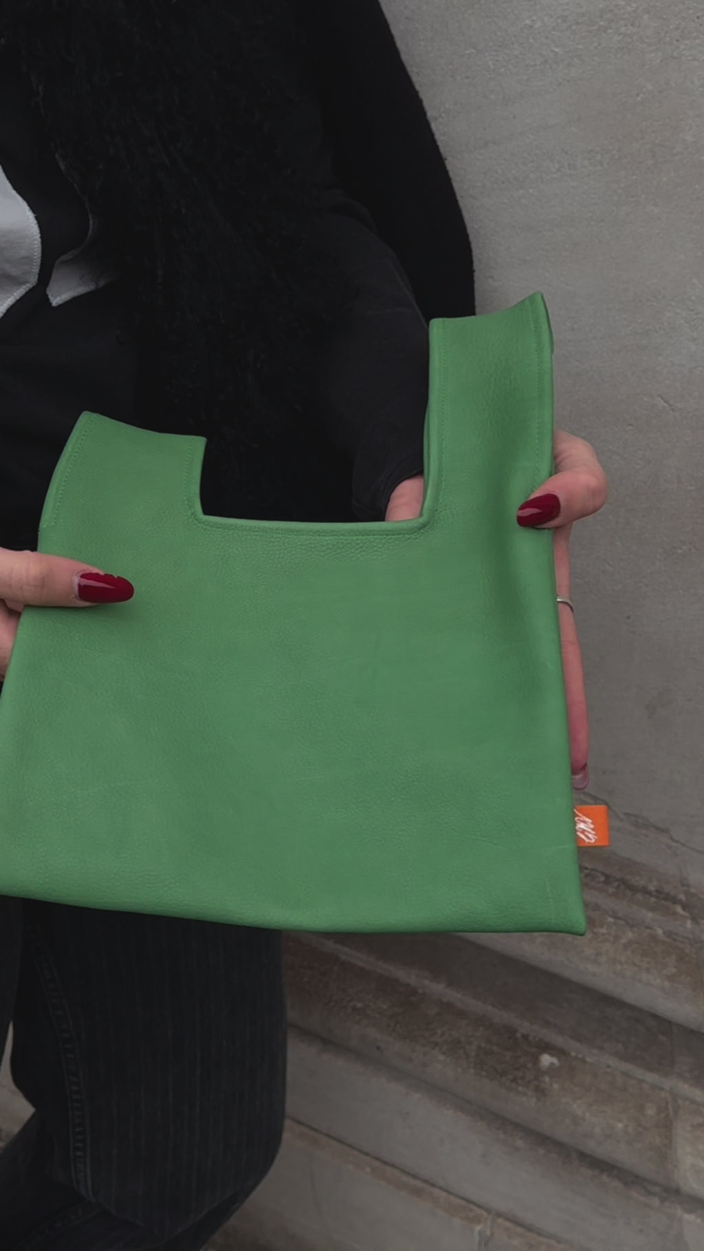 Green Leather Nodo Bag