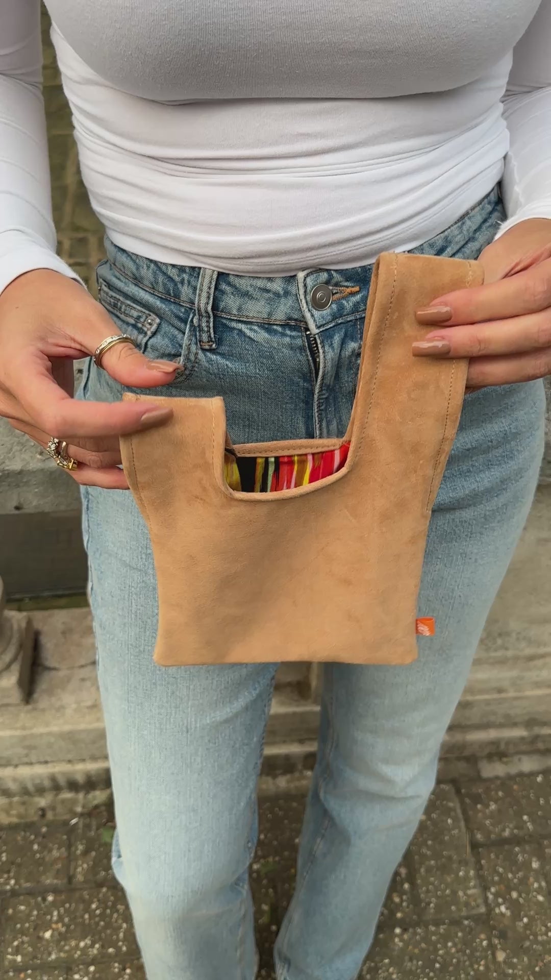 Honey Suede Leather Bag